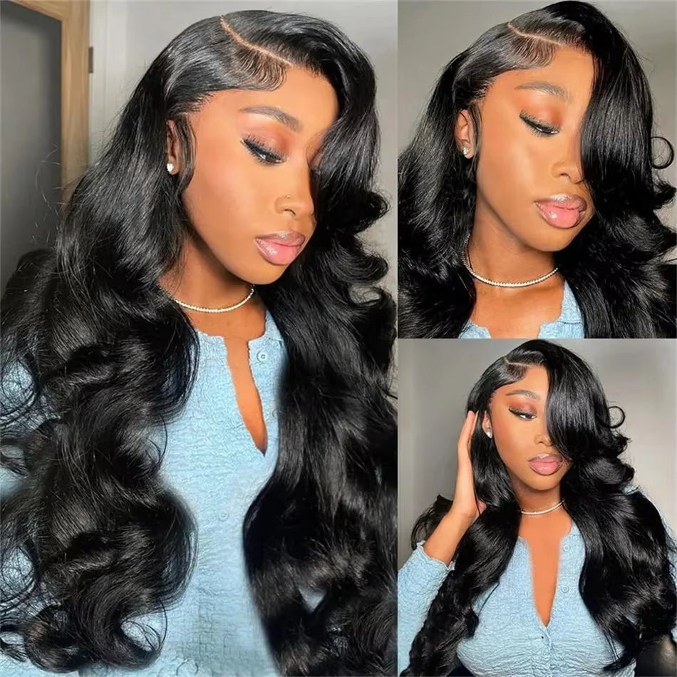 HD 13X6 Body Wave Lace Frontal Wig 13X4 Front Human Hair 5X5 Ready to Wear Go Glueless Wig 180 Density 30 40 Inch